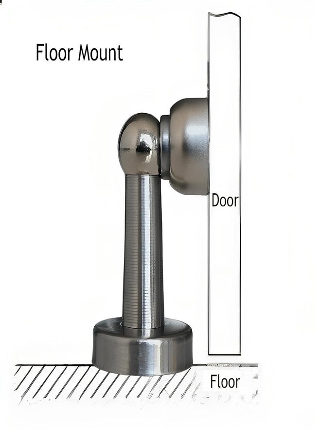 JAGGER JBA260 سدادة مغناطيسية للأبواب شديدة التحمل من الفولاذ المقاوم للصدأ مقاس 4 بوصات | سدادة باب | مغناطيسات لتثبيت الباب | مغناطيس باب بزاوية 360 درجة مع وصلة لولبية، عبوة من قطعتين - Image 3